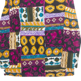 KARIBO Womens Blazer Jacket Purple Crazy Pattern L