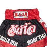 EAGLES GYM WALES Thai Boxing Mens Sports Shorts Red Relaxed L W30