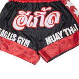 EAGLES GYM WALES Thai Boxing Mens Sports Shorts Red Relaxed L W30