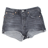 LEVI'S 501 BIG E Womens Denim Shorts Black Relaxed S W28