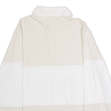 CHAMPION Mens Polo Shirt Beige Colourblock Long Sleeve M