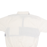ALEXXIS Mens Polo Shirt Cream 80s Colourblock L