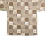 BLUE JEANS Mens Polo Shirt Brown 90s Check M