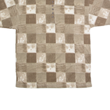 BLUE JEANS Mens Polo Shirt Brown 90s Check M