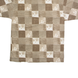 BLUE JEANS Mens Polo Shirt Brown 90s Check M