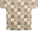 BLUE JEANS Mens Polo Shirt Brown 90s Check M