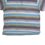 DESCENTE Mens Polo Shirt Blue 90s Striped 3XL