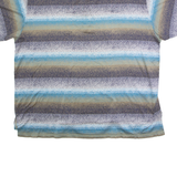 DESCENTE Mens Polo Shirt Blue 90s Striped 3XL