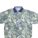 BUGLE BOY Mens Polo Shirt Green 90s Crazy Pattern M