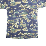 TOMMY BAHAMA Hawaiian Mens Polo Shirt Blue 90s Floral S