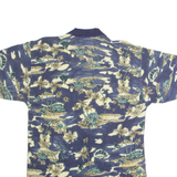 TOMMY BAHAMA Hawaiian Mens Polo Shirt Blue 90s Floral S