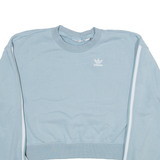 ADIDAS Cropped Womens Sweatshirt Blue UK 4