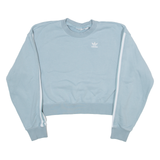 ADIDAS Cropped Womens Sweatshirt Blue UK 4