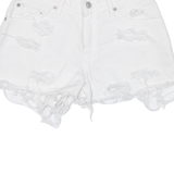 LEVI'S Womens Denim Shorts White XS W26
