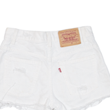 LEVI'S Womens Denim Shorts White XS W26
