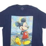 DISNEY Mickey Portrait Mens T-Shirt Blue USA L