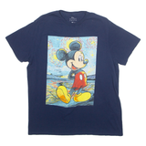 DISNEY Mickey Portrait Mens T-Shirt Blue USA L