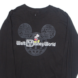DISNEY Mens T-Shirt Black Long Sleeve USA L
