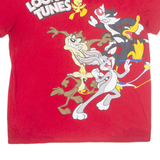LOONEY TUNES Womens T-Shirt Red USA XL