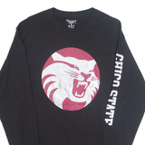 CHAMPION Chico State Mens T-Shirt Black Long Sleeve USA M
