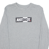 NIKE JUST DO IT Mens T-Shirt Grey Long Sleeve M