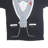 FRUIT OF THE LOOM Formal Not Formal Suit Print Mens T-Shirt Black XL