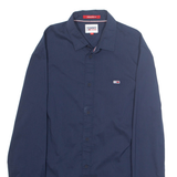 TOMMY HILFIGER Skinny Fit Womens Plain Shirt Blue Long Sleeve S