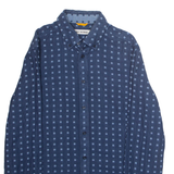 BEN SHERMAN Mens Shirt Blue Crazy Pattern Long Sleeve S