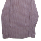 CALVIN KLEIN Slim Fit Mens Shirt Maroon Gingham Long Sleeve M