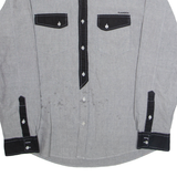 KANGOL Mens Plain Shirt Grey Long Sleeve L