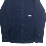 TOMMY HILFIGER Regular Fit Mens Plain Shirt Blue Long Sleeve M