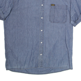 WRANGLER Mens Plain Shirt Blue M