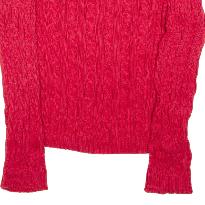 DISNEY Minnie Mouse Womens Jumper Red Crew Neck Cable Knit L