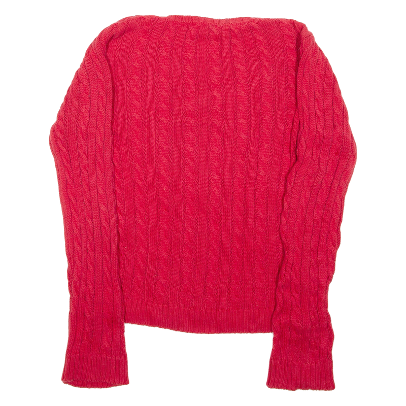 DISNEY Minnie Mouse Womens Jumper Red Crew Neck Cable Knit L