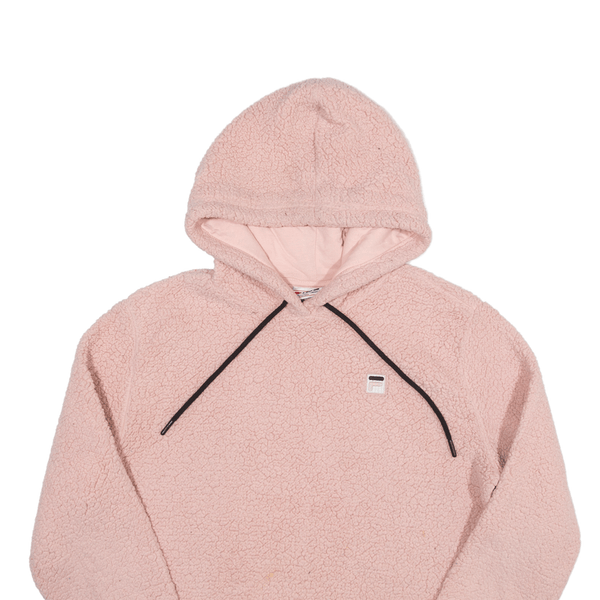 FILA Fluffy Hoodie Pink Pullover Womens M