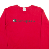 CHAMPION Mens T-Shirt Red Long Sleeve M