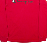 CHAMPION Mens T-Shirt Red Long Sleeve M