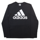 ADIDAS Mens T-Shirt Black Long Sleeve S