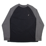 NAUTICA Mens T-Shirt Black Long Sleeve XL