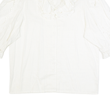 ATELIER RENEE Womens Shirt White V-Neck 3/4 Sleeve L
