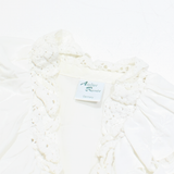 ATELIER RENEE Womens Shirt White V-Neck 3/4 Sleeve L