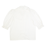 ATELIER RENEE Womens Shirt White V-Neck 3/4 Sleeve L