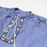 Womens Top Blue Long Sleeve Floral L