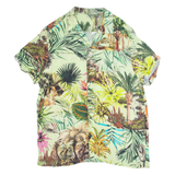 Womens Printed Shirt Green Collared Floral M