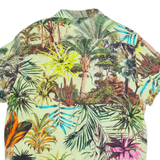 Womens Printed Shirt Green Collared Floral M