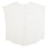 Womens Top White V-Neck Sleeveless L