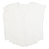 Womens Top White V-Neck Sleeveless L