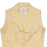 UN DEUX TROIS Womens Printed Blouse Beige Collared Sleeveless Floral S