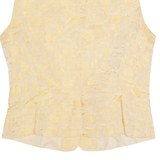 UN DEUX TROIS Womens Printed Blouse Beige Collared Sleeveless Floral S