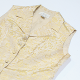 UN DEUX TROIS Womens Printed Blouse Beige Collared Sleeveless Floral S